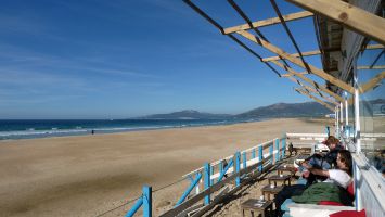 Tarifa, Andalusien, Costa del Luz, Strandcafé